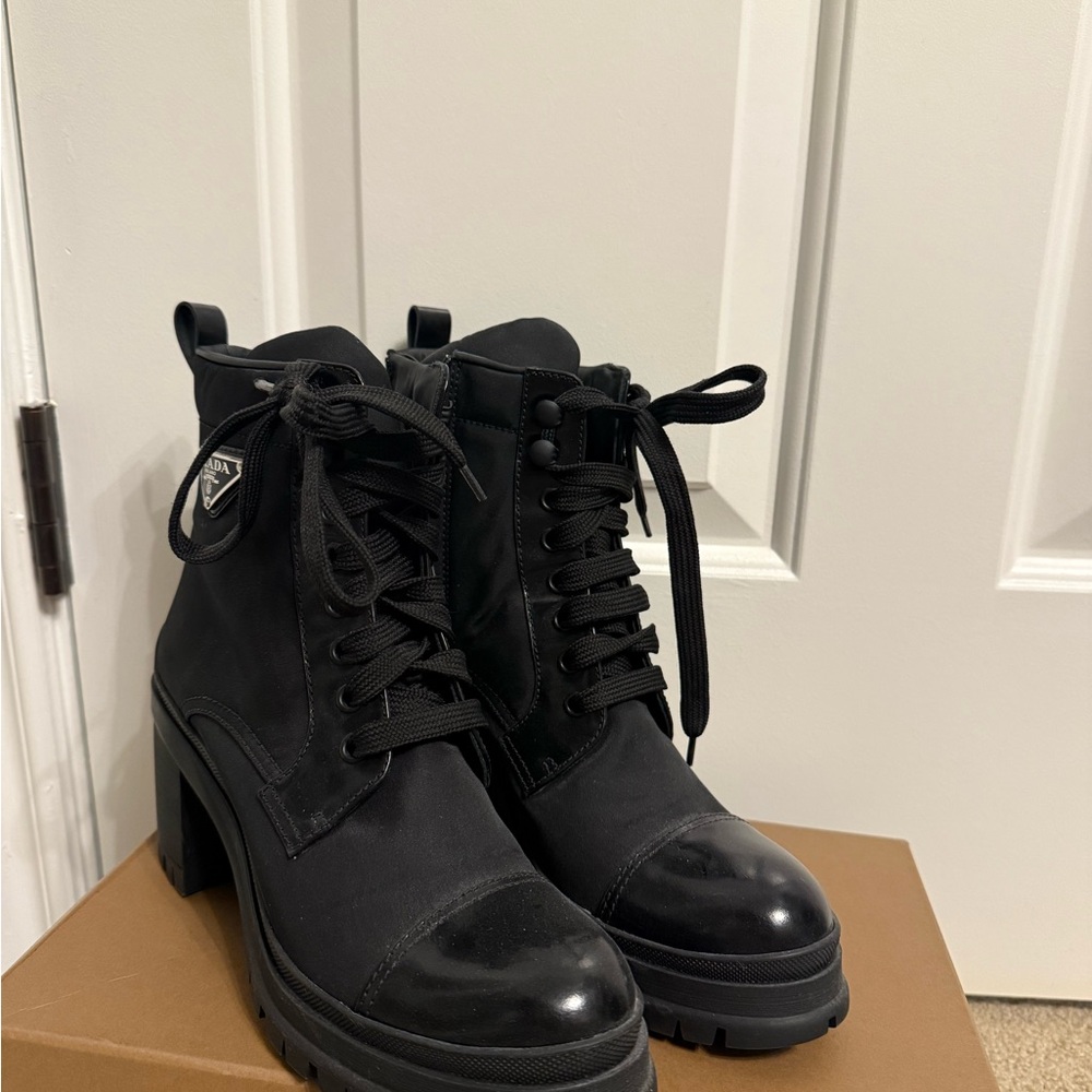 Prada Black Combat & Moto Boots - Picture 2 of 7